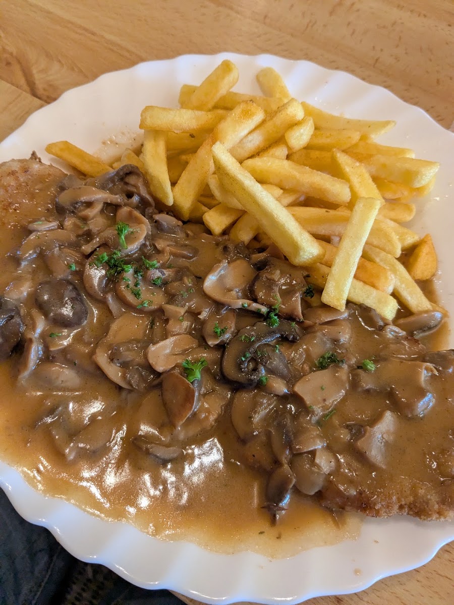 Jägerschnitzel mit Champignons
